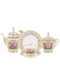 LOMONOSOV IMPERIAL PORCELAIN TEA SET ALEXANDRIA THE MEMORY 20pc