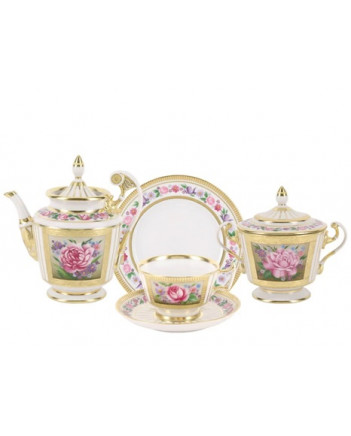 LOMONOSOV IMPERIAL PORCELAIN TEA SET ALEXANDRIA THE MEMORY 20pc