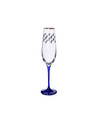 LOMONOSOV IMPERIAL GLASS CHAMPAGNE BUBBLY WINE COBALT NET SET 6 PC 200 ML/6.8 FL.OZ 