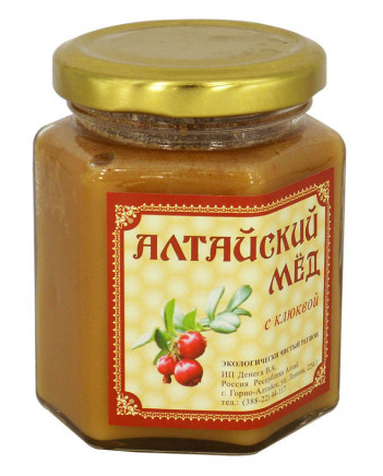 ECO ORGANIC NATURAL RUSSIAN SIBERIAN CREAMED SPREAD HONEY WITH CRANBERRY