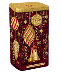 BLACK TEA IN METAL GIFT BOX CHRISTMAS DECORATIONS RED 50 GR 1.8 OZ