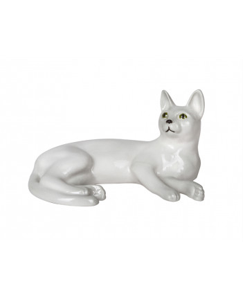LOMONOSOV IMPERIAL PORCELAIN FIGURINE CAT WHITE KITTY