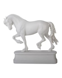 LOMONOSOV IMPERIAL PORCELAIN FIGURINE HORSE FRIESIAN WHITE