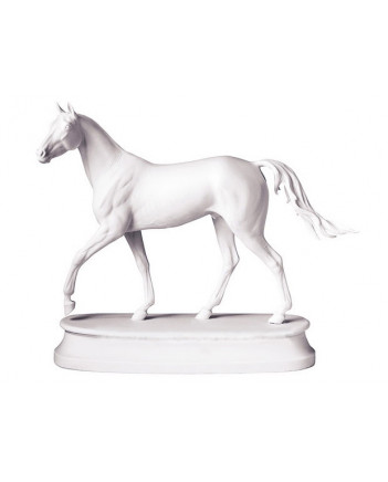 LOMONOSOV IMPERIAL PORCELAIN FIGURINE HORSE AKHAL-TEKE WHITE