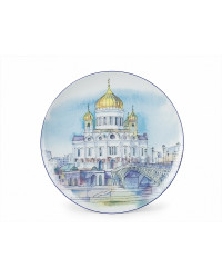 LOMONOSOV IMPERIAL PORCELAIN DECORATIVE WALL PLATE MOSCOW CHRIST CHURCH 195 mm 7.7"
