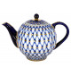  LOMONOSOV IMPERIAL PORCELAIN TEAPOT TULIP COBALT NET 3 CUPS 600 ML 20 oz