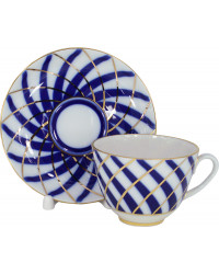 LOMONOSOV IMPERIAL PORCELAIN TEACUP AND SAUCER SPRING TODES 230 ML/7.8 OZ