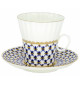LOMONOSOV IMPERIAL BONE CHINA PORCELAIN ESPRESSO CUP DANDELION COBALT NET 175 ml/5.9 fl.oz