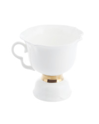 LOMONOSOV IMPERIAL BONE CHINA PORCELAIN ESPRESSO TEA CUP WHITE FLOWER GOLDEN EDGE 200 ml/6.8 fl.oz