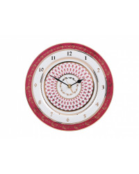 LOMONOSOV IMPERIAL PORCELAIN DECORATIVE WALL CLOCK RED NET 27 cm/10.6"