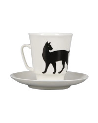 LOMONOSOV IMPERIAL BONE CHINA PORCELAIN ESPRESSO CUP MAY CATS AND MICE BUTTERFLIES 165 ml 5.6 fl.oz