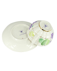  LOMONOSOV IMPERIAL PORCELAIN TEACUP AND SAUCER TULIP FOREST VIOLETS 250 ML/8.45 OZ