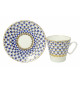 LOMONOSOV IMPERIAL BONE CHINA PORCELAIN ESPRESSO CUP BLACK COFFEE COBALT NET 80 ml/2.7 fl.oz