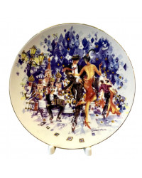 LOMONOSOV IMPERIAL PORCELAIN DECORATIVE WALL PLATE TANGO ON THE RED SQUARE (1) 195 mm 7.7"