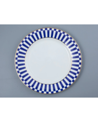 LOMONOSOV IMPERIAL PORCELAIN DINNER PLATE YES AND NO COBALT BLUE 27 cm 10.6"