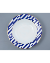 LOMONOSOV IMPERIAL PORCELAIN DINNER PLATE YES AND NO COBALT BLUE 23.5 cm 9.3"