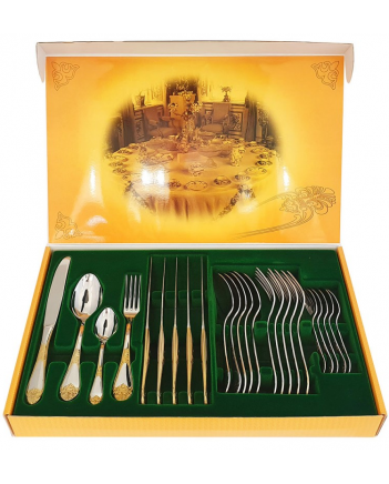 FLATWARE STAINLESS STEEL CUTLERY SET OF 24 PALACE GILDING