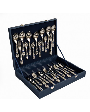 FLATWARE STAINLESS STEEL CUTLERY SET OF 48 TROIKA WOODEN GIFT BOX