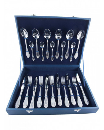 FLATWARE STAINLESS STEEL CUTLERY SET OF 24 IMPERIAL WOODEN GIFT BOX