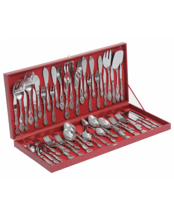 FLATWARE STAINLESS STEEL CUTLERY SET OF 90 TROIKA WOODEN GIFT BOX