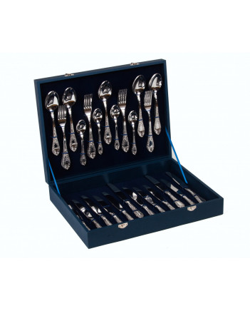 FLATWARE STAINLESS STEEL CUTLERY SET OF 48 FOREST FANTASY WOODEN GIFT BOX