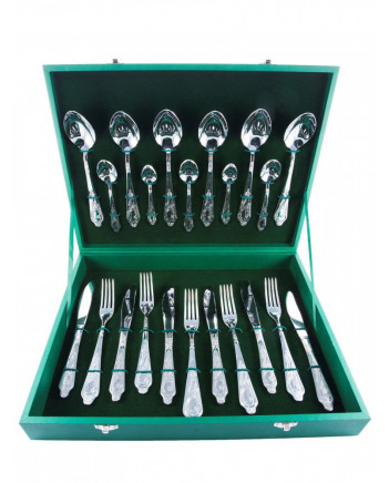 FLATWARE STAINLESS STEEL CUTLERY SET OF 30 GOVERNOR WOODEN GIFT BOX