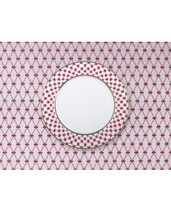 LOMONOSOV IMPERIAL TABLECLOTH RED NET 145x145 /57"X57"