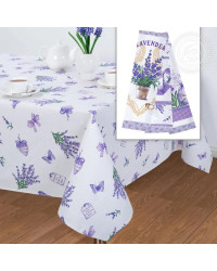 TABLECLOTH AND 3 KITCHEN TOWELS SET PROVENCE LAVENDER