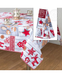 TABLECLOTH AND 3 KITCHEN TOWELS SET CHRISTMAS