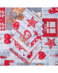 TABLECLOTH AND 6 KITCHEN TOWELS SET CHRISTMAS