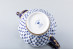 Underside of Cobalt Net Tulip teapot showing the Imperial Porcelain mark