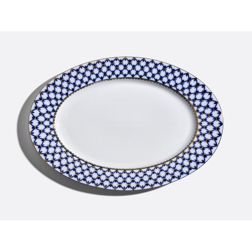 Cobalt Net Oval Dish, European Shape, 380 mm