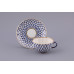 Cobalt Net Tea Cup and Saucer, Tulip Shape