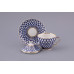 Cobalt Net Lidded Cup and Saucer, Tea Gift 2 Shape