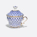 Cobalt Net Lidded Cup and Saucer, Tea Gift 2 Shape