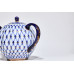 Cobalt Net Tea Set, Tulip Shape, for 6, 14 pieces