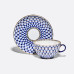 Cobalt Net Tea Set, Tulip Shape, for 6, 14 pieces