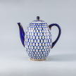 Cobalt Net Coffee Pot, Tulip Shape