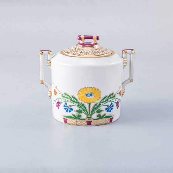 Moscow River Metallic Sugar Bowl, Heraldic Shape