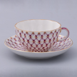 Net Blues 2 Tea Cup and Saucer, Tulip Shape