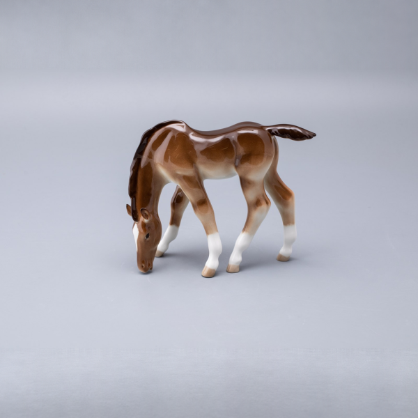Grazing Foal Figurine, Bay