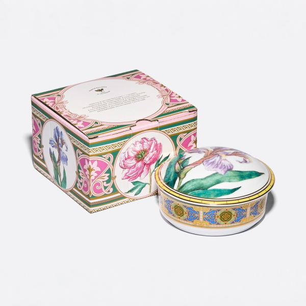 Delicate Iris Jewellery Box, Round Shape, Gift Set