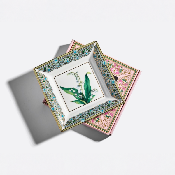Lily of the Valley Trinket Box, Square Shape, Gift Set