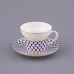 Cobalt Net Tea Cup and Saucer, Wave Shape