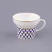 Cobalt Net Tea Cup and Saucer, Wave Shape