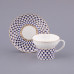 Cobalt Net Tea Cup and Saucer, Wave Shape