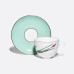 Tiger Iris Cup and Saucer, Spring-2 Shape, Turquoise, Gift Set