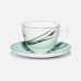 Tiger Iris Cup and Saucer, Spring-2 Shape, Turquoise, Gift Set