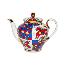 Folk Pattern Teapot, Spring Shape