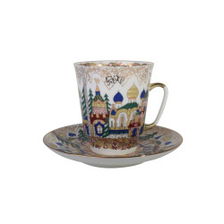 Old Time Architecture Cup and Saucer, May Shape